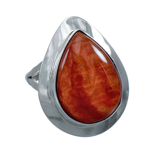 Native American Navajo Oyster Shell And Silver Ring Size 8-1/4 NX11528
